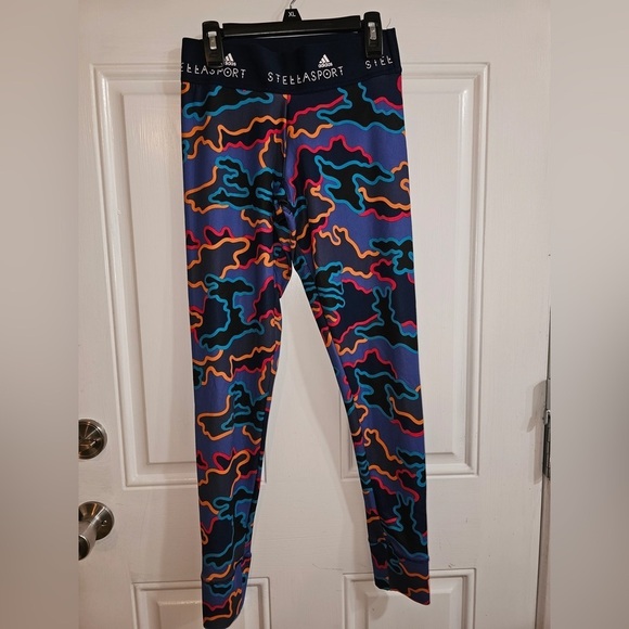 Adidas x Stella Sport Performance Blue Camouflage Leggings Size XS - Picture 1 of 10